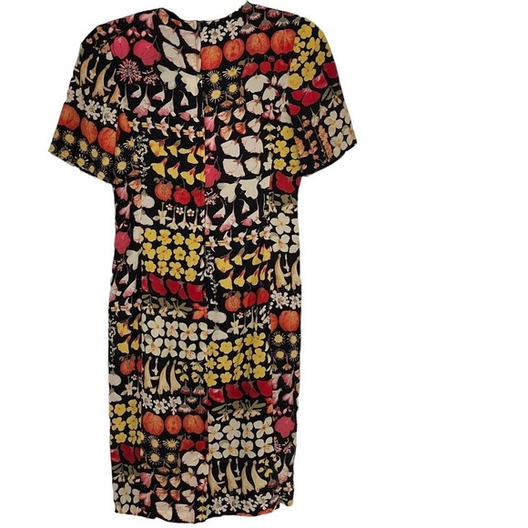 Valentino Miss V Botanical Floral Silk Knee Length Dress Size 8 Vintage - Picture 7 of 12